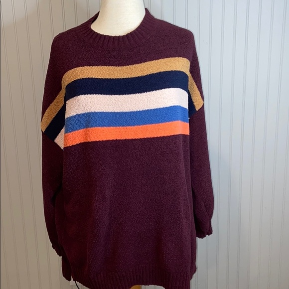 American Eagle Outfitters Sweaters - NEW American Eagle Maroon Striped Sweater